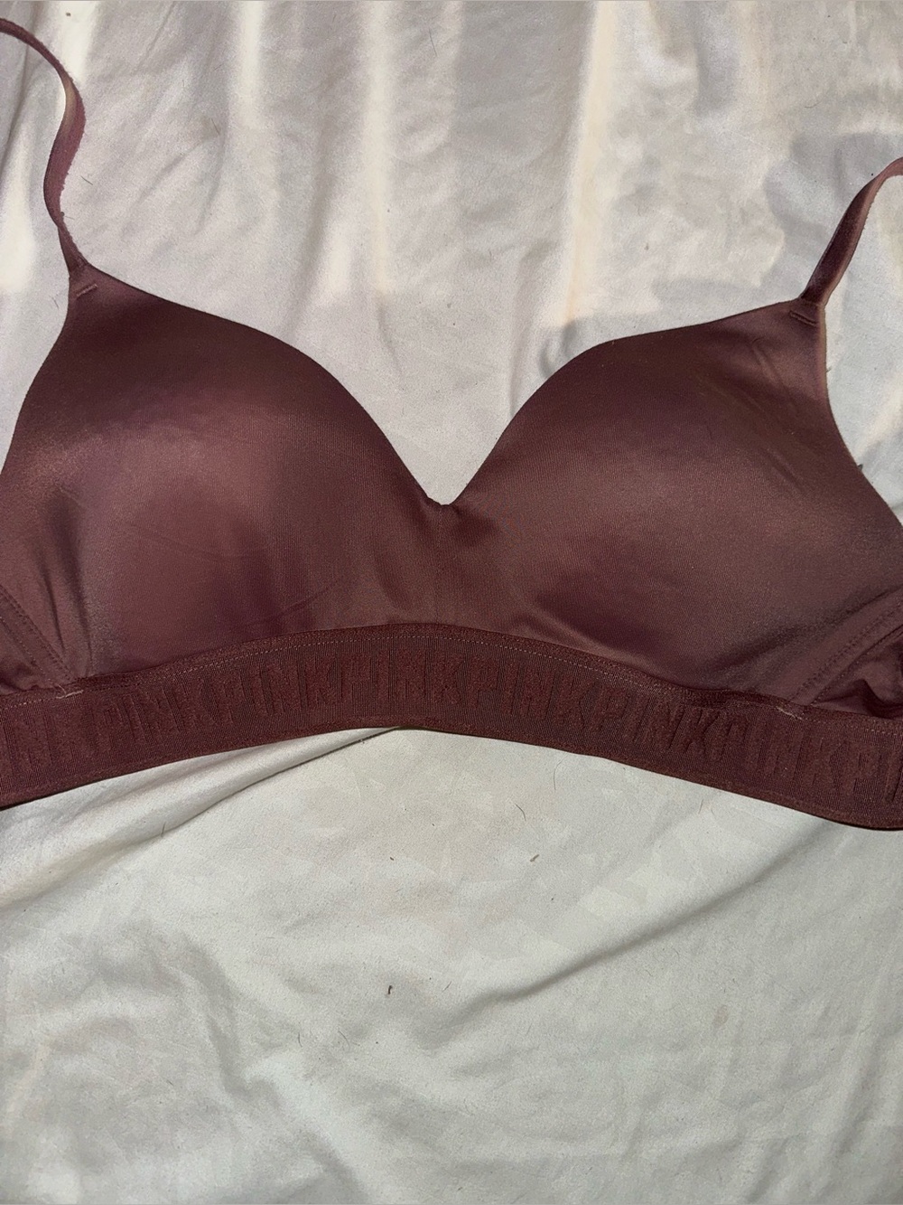 PINK Victoria's Secret Wireless Molded Bra in Wine